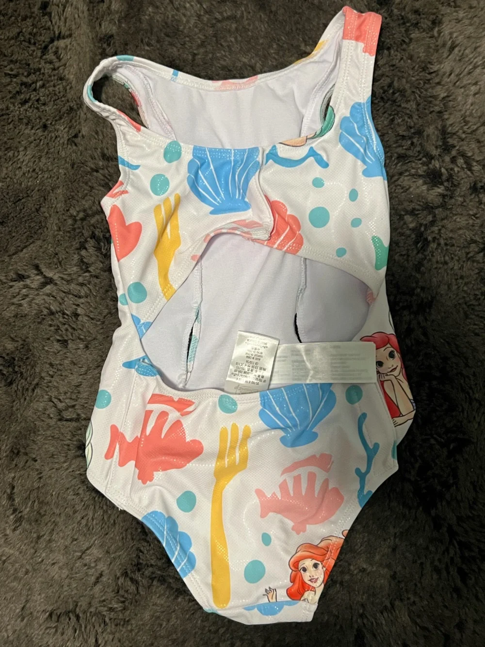 Girls Disney Ariel Mermaid One-Piece Swimsuit Size 4